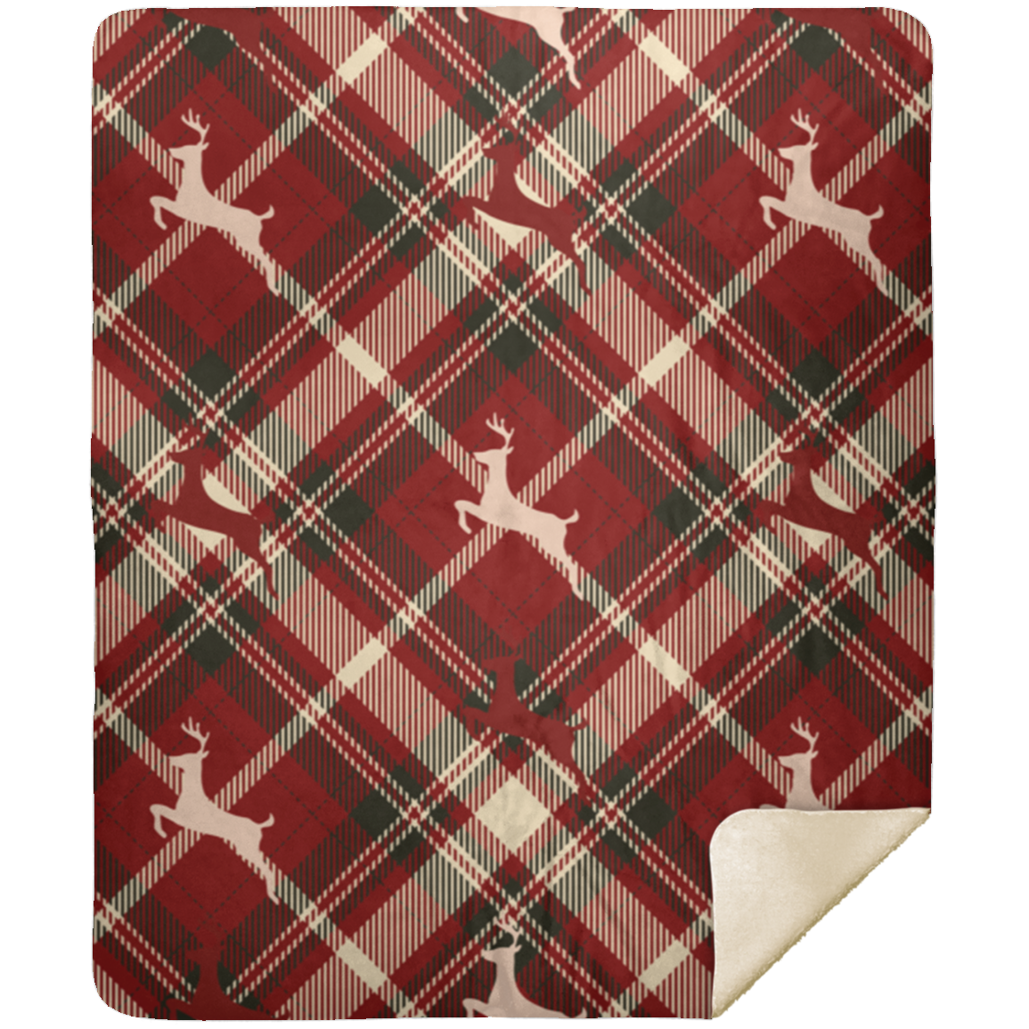 PLAID REINDEER BLANKET | CHRISTMAS | SEASONAL | HOLIDAYS
