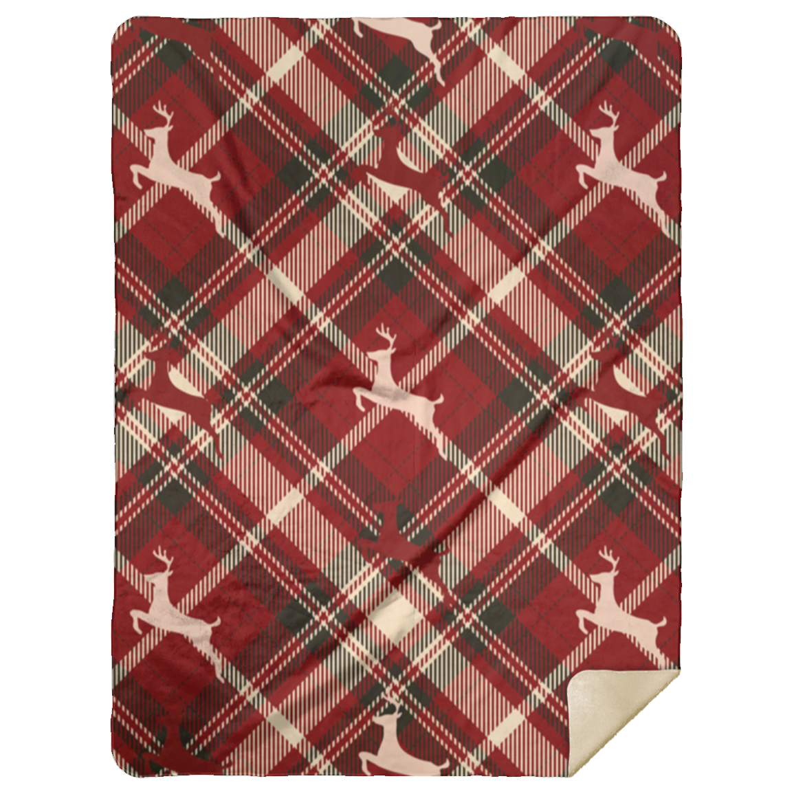 PLAID REINDEER BLANKET | CHRISTMAS | SEASONAL | HOLIDAYS