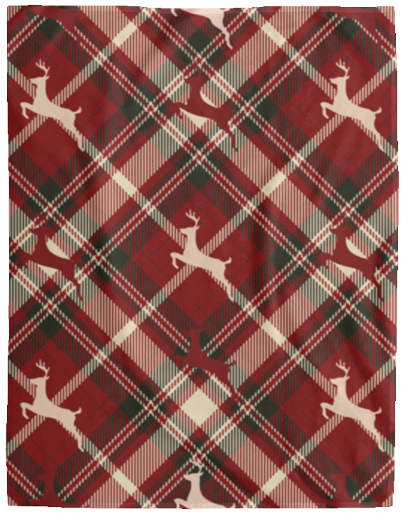 PLAID REINDEER BLANKET | CHRISTMAS | SEASONAL | HOLIDAYS