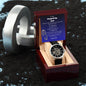 Stepped Up Dad Watch Openwork Watch | Genuine Leather Strap | Splash Resistant