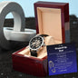 Stepped Up Dad Watch Openwork Watch | Genuine Leather Strap | Splash Resistant