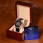 Stepped Up Dad Watch Openwork Watch | Genuine Leather Strap | Splash Resistant
