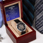 Stepped Up Dad Watch Openwork Watch | Genuine Leather Strap | Splash Resistant