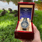 Stepped Up Dad Watch Openwork Watch | Genuine Leather Strap | Splash Resistant