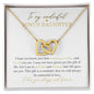 Wonderful Bonus Daughter |Love You Always and Forever | Interlocking Hearts Necklace