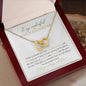 Wonderful Bonus Daughter |Love You Always and Forever | Interlocking Hearts Necklace
