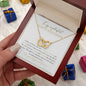 Wonderful Bonus Daughter |Love You Always and Forever | Interlocking Hearts Necklace
