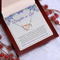 To My Daughter In Law | We're So Glad To Add You To Our Family Tree - Interlocking Hearts Necklace