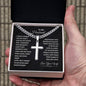To My Husband Cuban Chain with Cross Necklace
