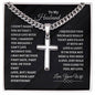 To My Husband Cuban Chain with Cross Necklace