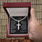 To My Husband Cuban Chain with Cross Necklace