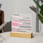 To My Daughter | Square Acrylic Plaque - Blush Pink