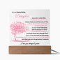 To My Daughter | Square Acrylic Plaque - Blush Pink