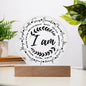I AM | Scripture Acrylic Plaque | Wooden Base