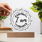 I AM | Scripture Acrylic Plaque | Wooden Base
