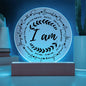 I AM | Scripture Acrylic Plaque | Wooden Base