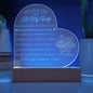 To My Wife Engraved Heart Acrylic Plaque