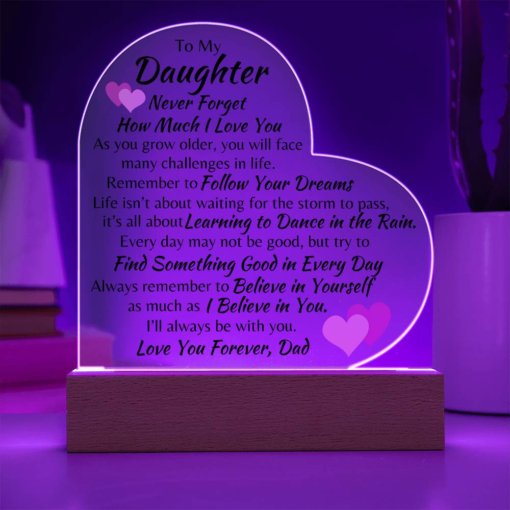 To My Daughter | Love Dad | Heart Acrylic
