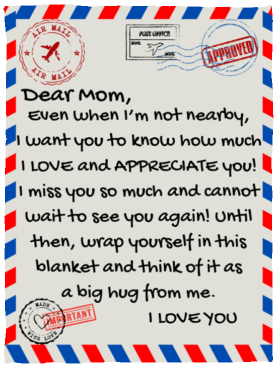 MOM POSTAGE LETTER BLANKET | MOTHER'S DAY GIFT |BIRTHDAY GIFT