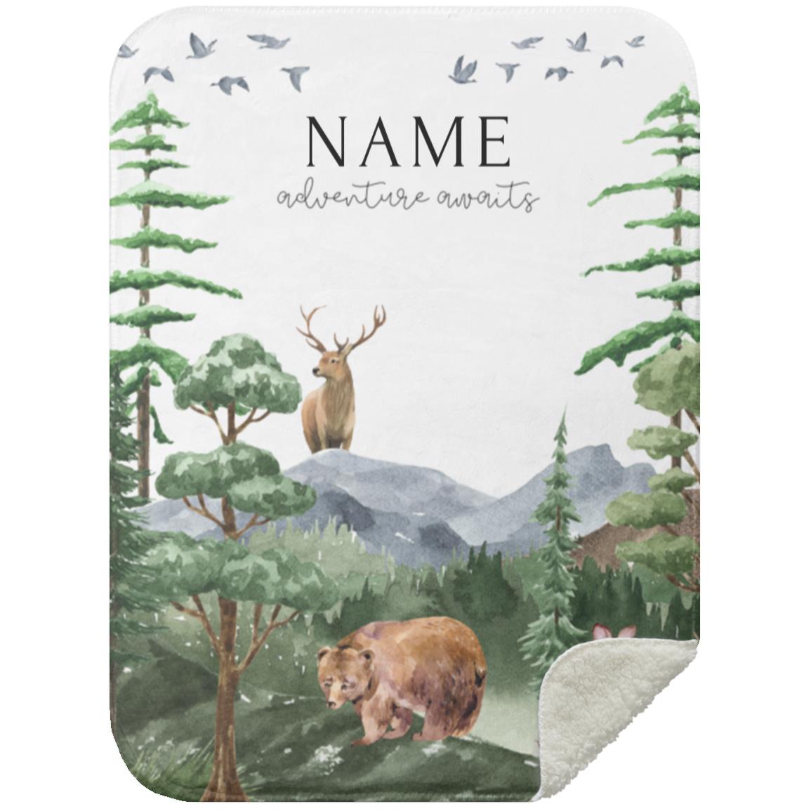 Personalized Woodland Baby Blanket