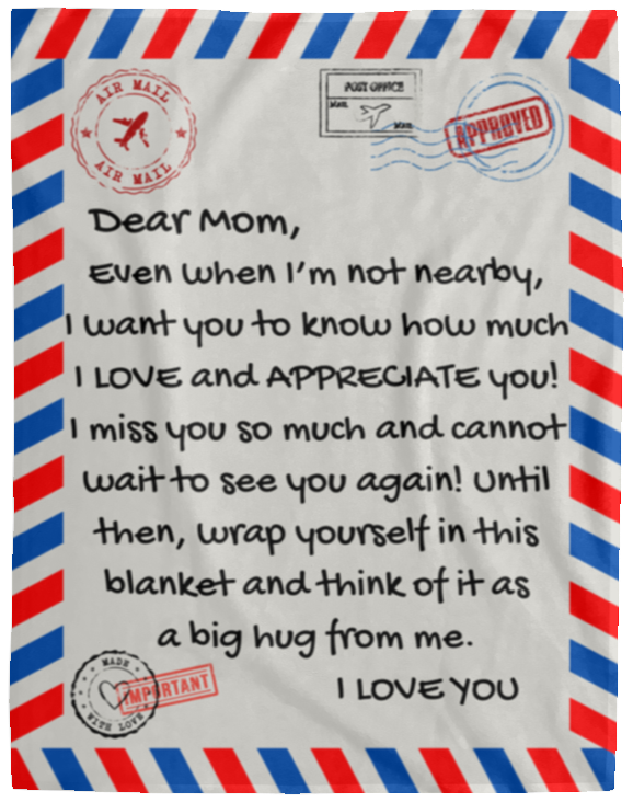 MOM POSTAGE LETTER BLANKET | MOTHER'S DAY GIFT |BIRTHDAY GIFT