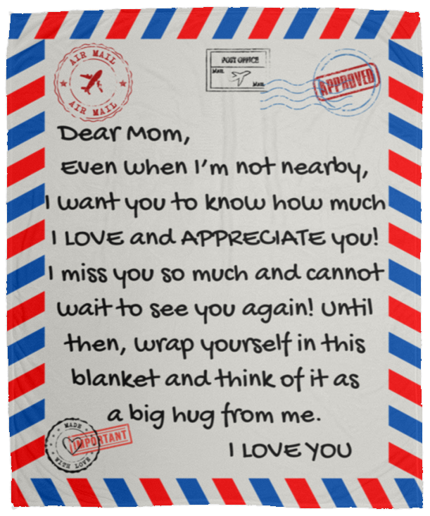 MOM POSTAGE LETTER BLANKET | MOTHER'S DAY GIFT |BIRTHDAY GIFT