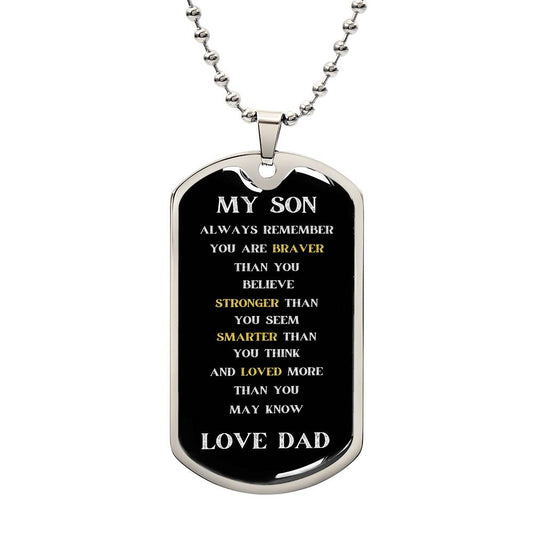 To My Son | From Dad | Military Chain