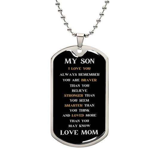 To My Son | From Mom | Military Chain