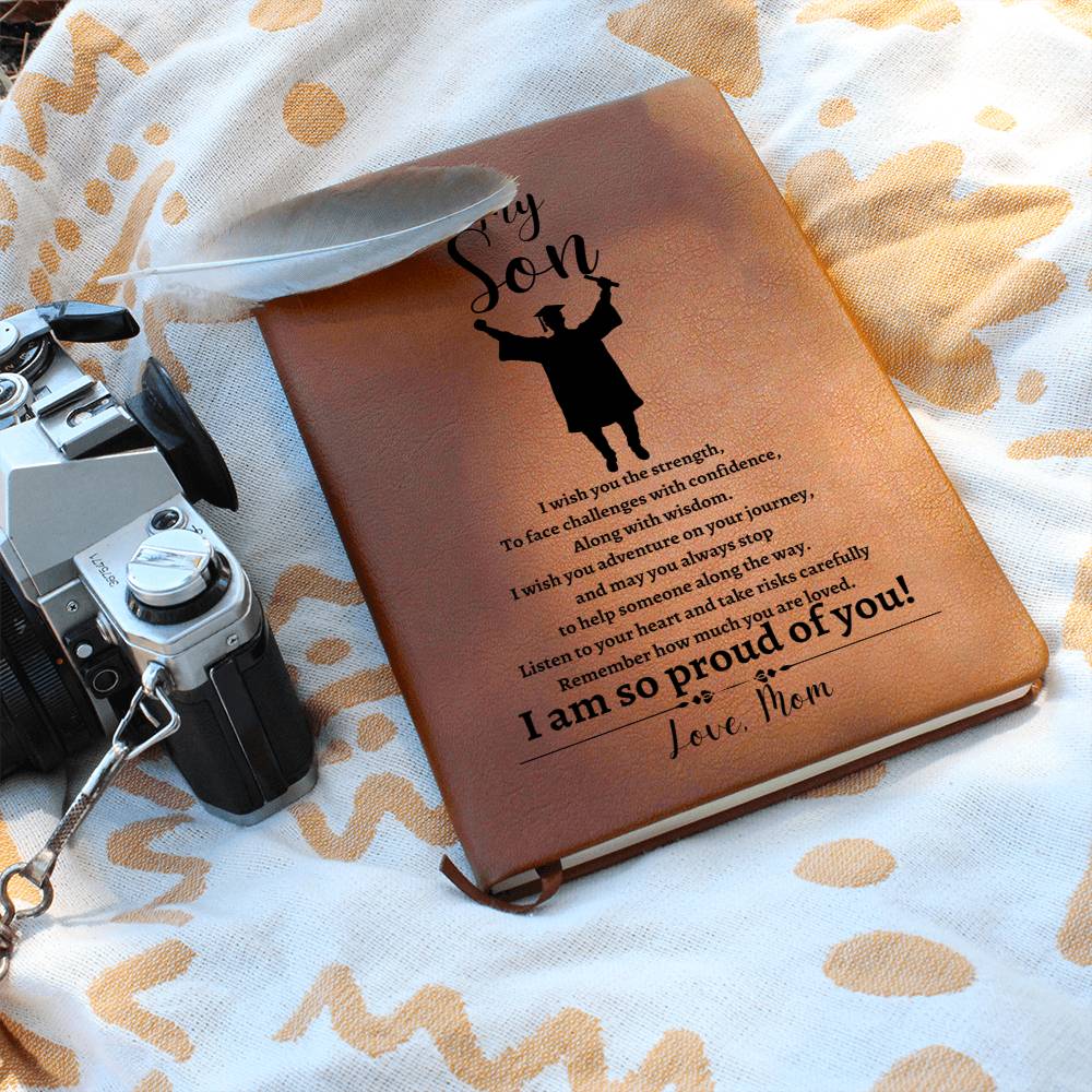 To My Son | Graduation | Love Mom | Leather Journal