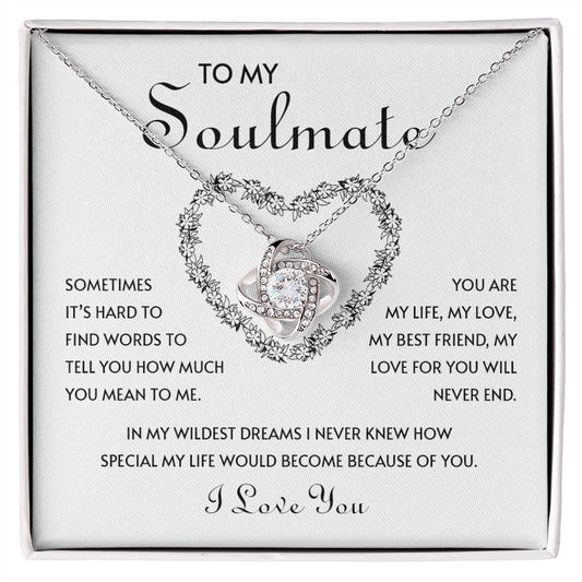 To My Soulmate | I Love You | Love Knot Necklace