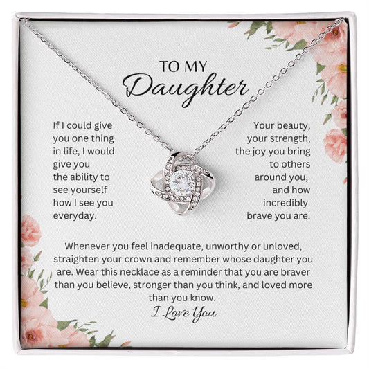 To My Daughter | I Love You - Love Knot Necklace