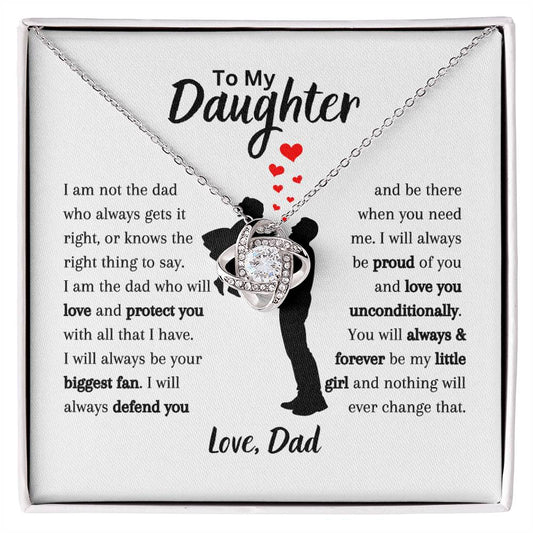 To My Daughter | Love Dad | Love Knot Necklace