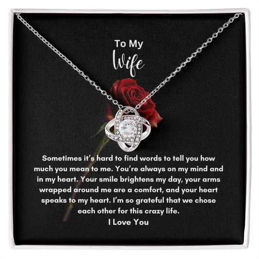 To My Wife | I Love You | Love Knot Necklace