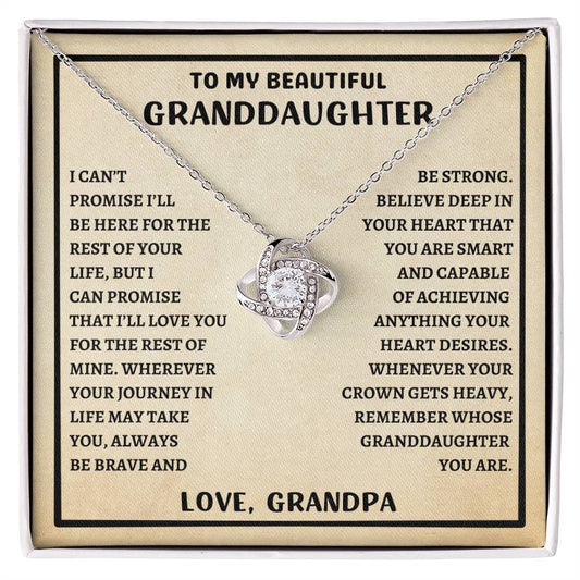 To My Beautiful Granddaughter | Love Grandpa | Love Knot Necklace