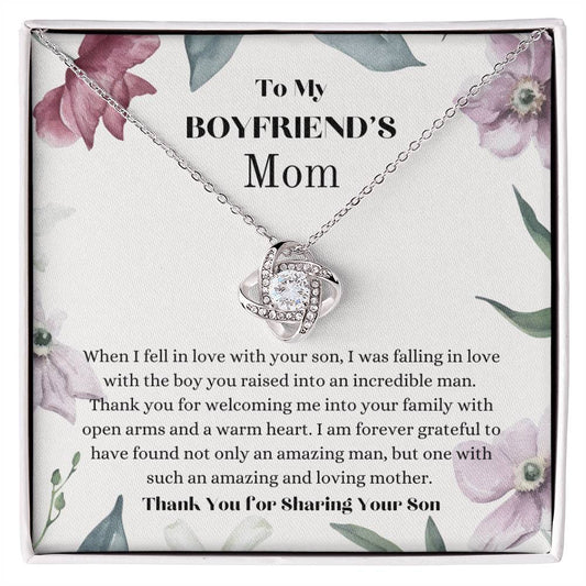 To My Boyfriend's Mom | Thank You | Love Knot Necklace