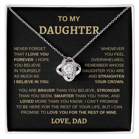 To My Daughter, Love Dad | Love Knot Necklace