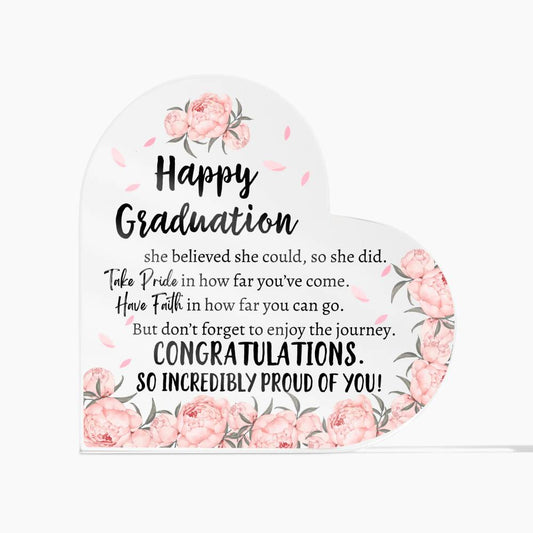 Happy Graduation | Heart Acrylic Plaque