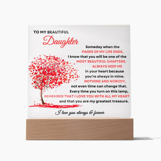 To My Beautiful Daughter | Acrylic Plaque - Red