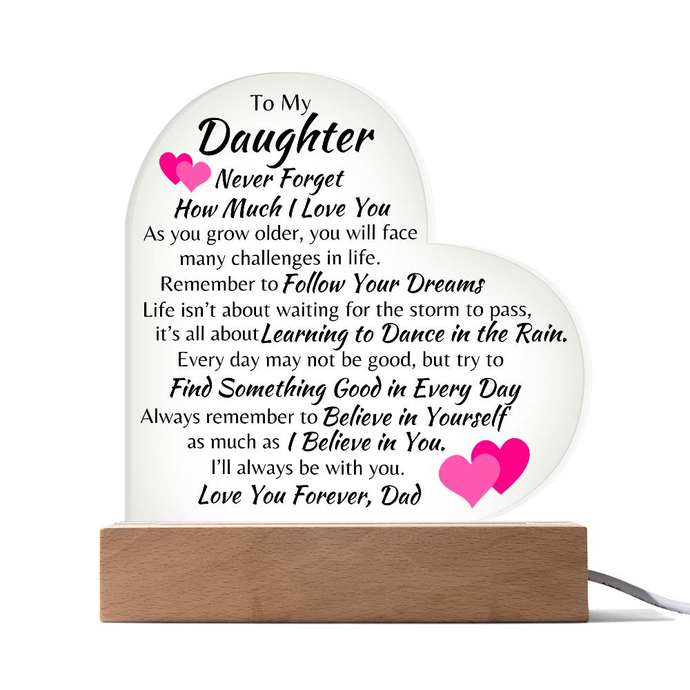 To My Daughter | Love Dad | Heart Acrylic