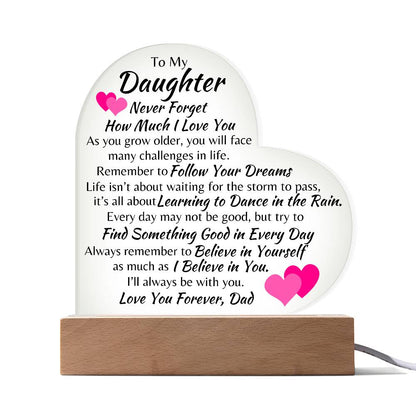 To My Daughter | Love Dad | Heart Acrylic