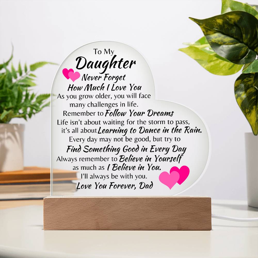 To My Daughter | Love Dad | Heart Acrylic