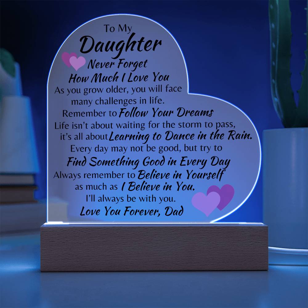 To My Daughter | Love Dad | Heart Acrylic