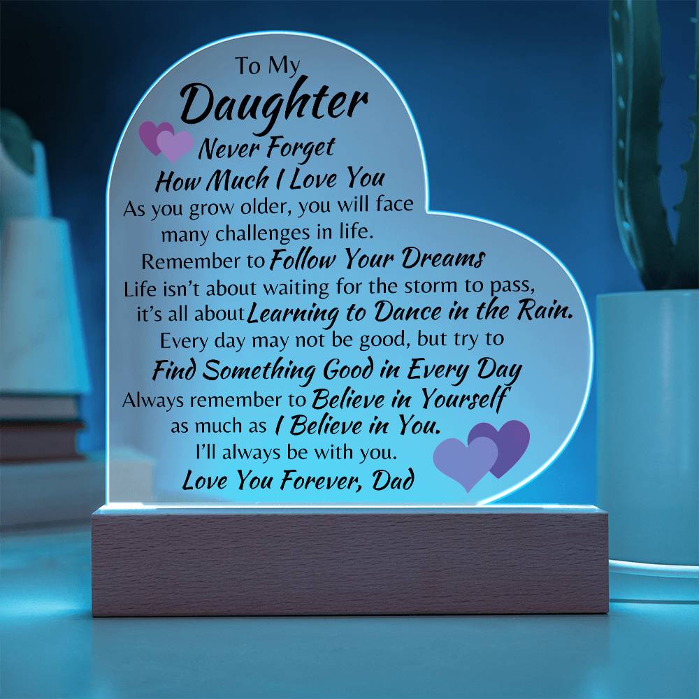 To My Daughter | Love Dad | Heart Acrylic