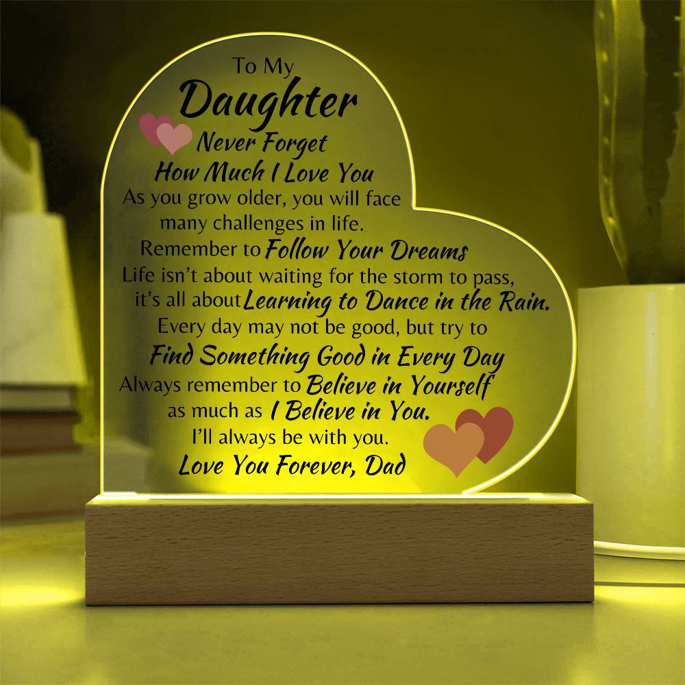 To My Daughter | Love Dad | Heart Acrylic