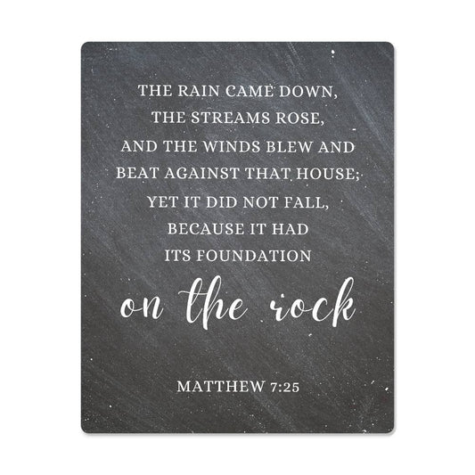 Matthew 7:25 | House Built On The Rock | Metal Wall Art