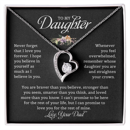 To My Daughter | Never Forget That I Love You - Forever Love Necklace