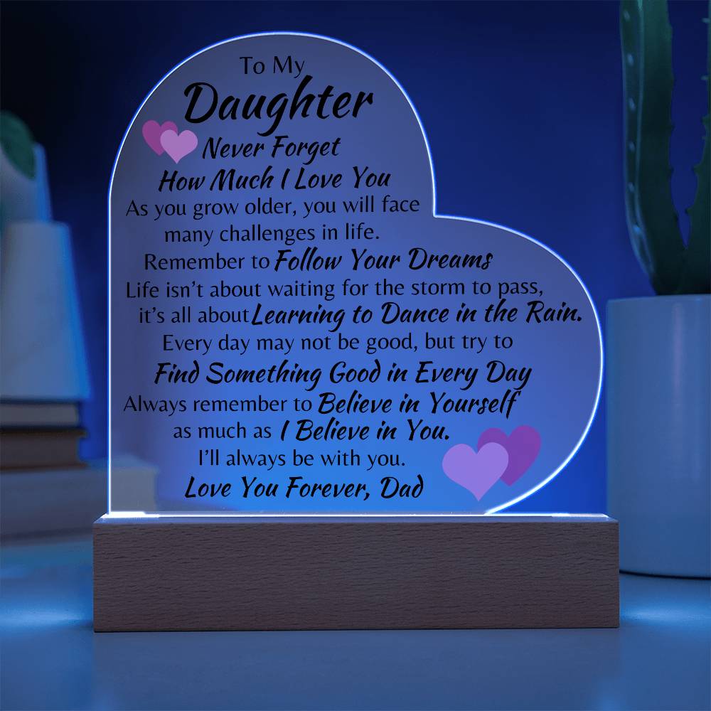 To My Daughter | Love Dad | Heart Acrylic