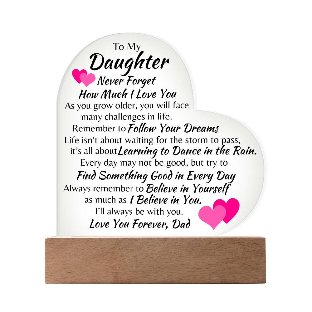 To My Daughter | Love Dad | Heart Acrylic