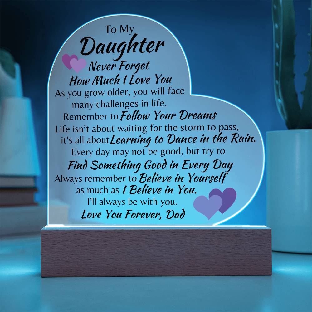 To My Daughter | Love Dad | Heart Acrylic