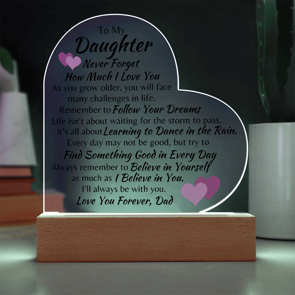 To My Daughter | Love Dad | Heart Acrylic